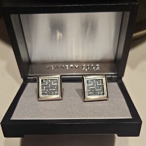 Kenneth Cole Geometric Silver Cufflinks